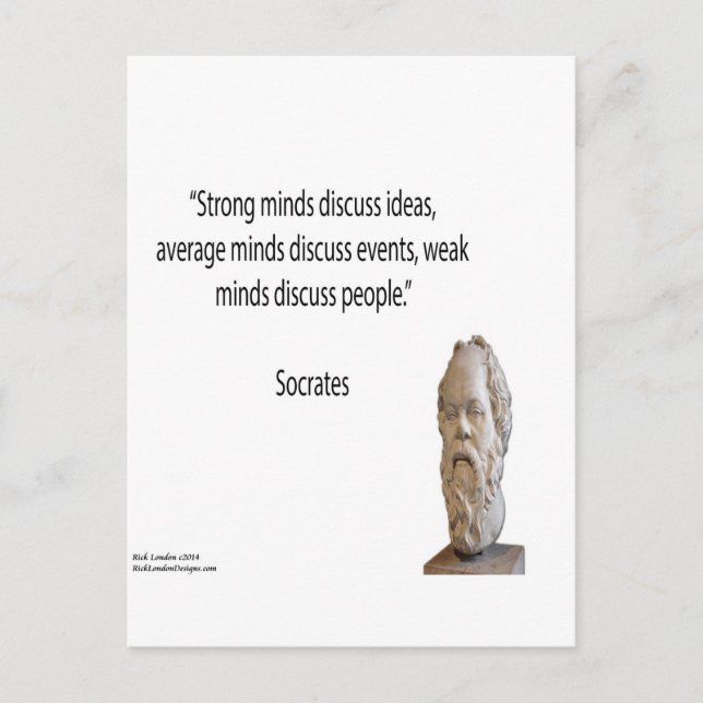 Socrates & Berömda "Sinnen" Citat Vykort (Framsida)