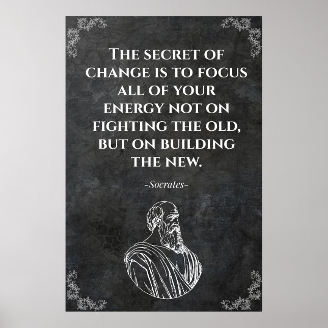 Socrates Citat Motivation Poster (Framsidan)