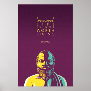 Socrates-citationstecken: Det unexamined livet Poster