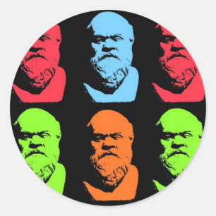 Socrates-Collage Runt Klistermärke