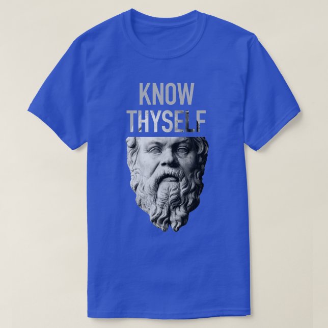 Socrates Delphi Orcale känner Thyself Philosophy G T Shirt (Design framsida)