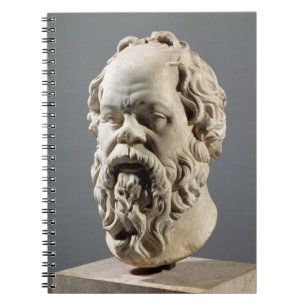 Socrates marmorhuvud, kopierar från en brons frå anteckningsbok med spiral