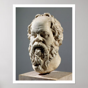 Socrates marmorhuvud, kopierar från en brons frå poster