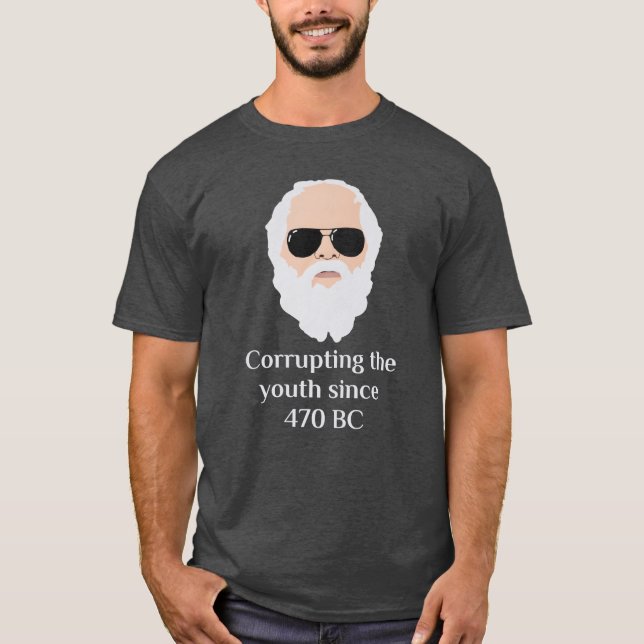 Socrates som fördärvar den roliga thugen för t shirt (Framsida)