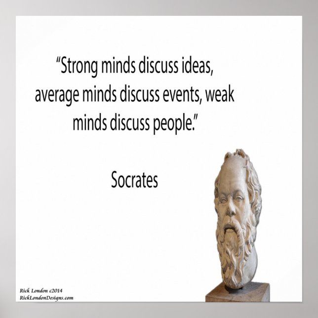 Socrates & Starka Sinnen Citat Poster (Framsidan)