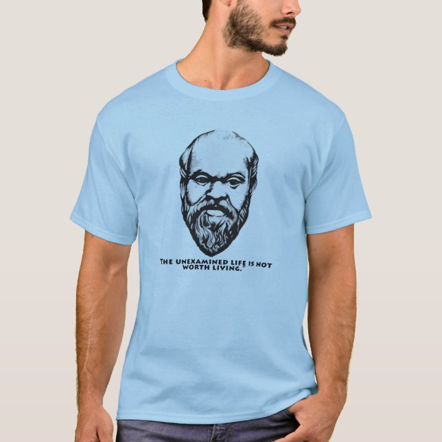 Socrates "T-tröja för det unexamined livet" Tee Shirt (Framsida)