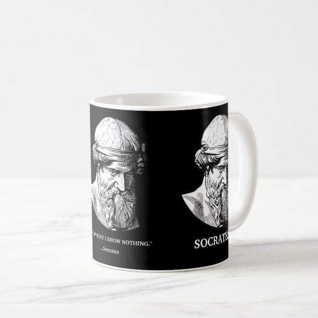Socrates "Vet ingenting" presentmugg Kaffemugg (Framsida höger)