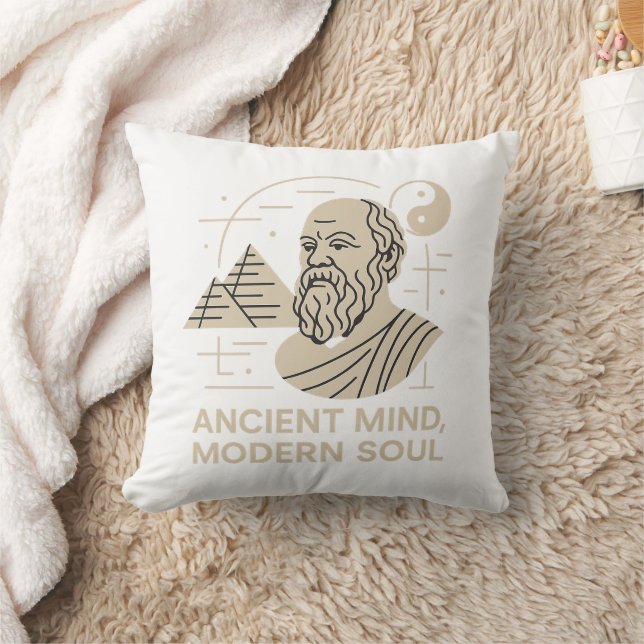Socrates Vibes Antik Själ Modern Sjel Filosof Kudde (Filt)