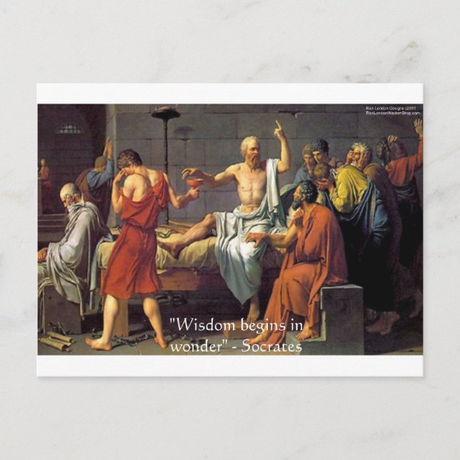 Socrates "Visdom/Under" Citatpresenter T-shirts &  Vykort (Framsida)
