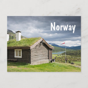 Sod tak-logghytt i vykort för Norge