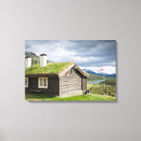 Sod tak-loggstuga i Norge canvas