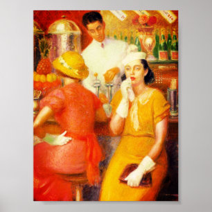 Soda Fontän - William Glackens (1935) Poster