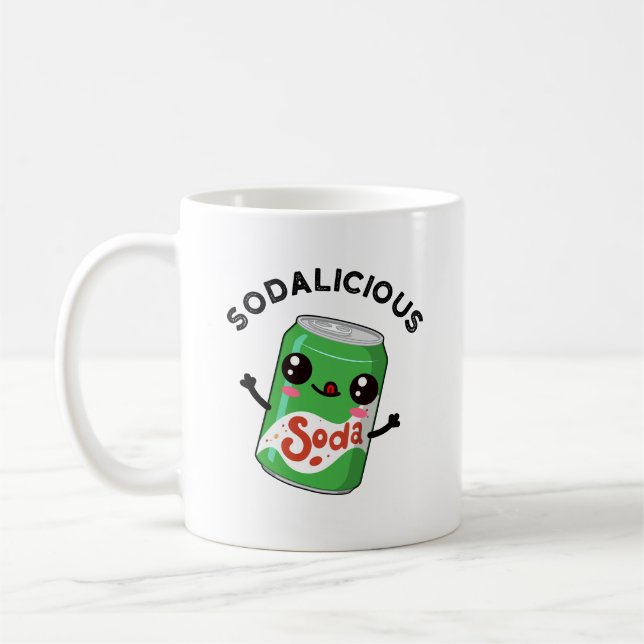 Soda-licious Funny Soda Pop Pun Kaffemugg (Vänster)