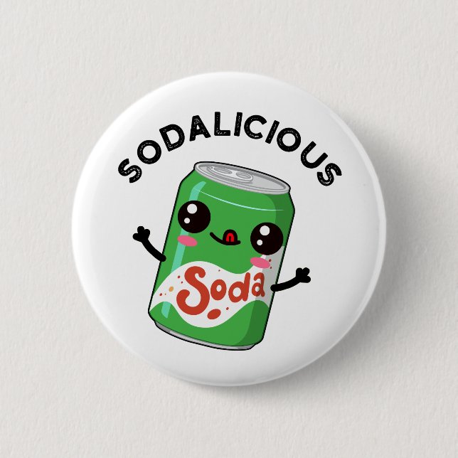 Soda-licious Funny Soda Pop Pun Knapp (Framsida)