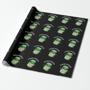 Soda-licious Funny Soda Pop Pun Mörk BG Presentpapper