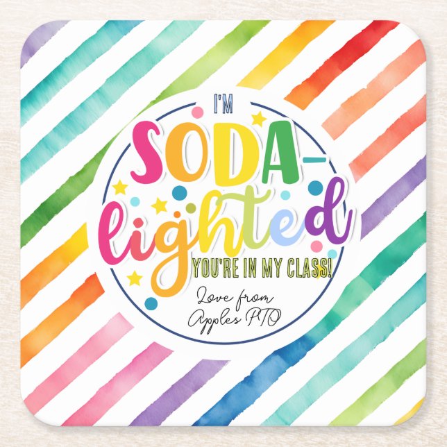 soda- lightful appreciation square sticker underlägg papper kvadrat (Framsidan)