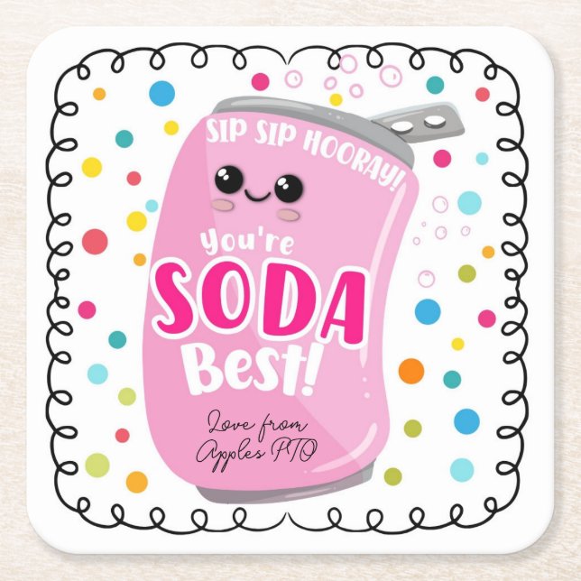 soda- lightful appreciation square sticker underlägg papper kvadrat (Framsidan)