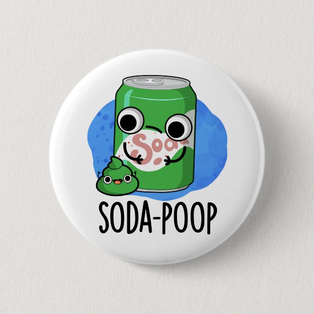 Soda Poop Funny Drink Pun Knapp (Framsida)