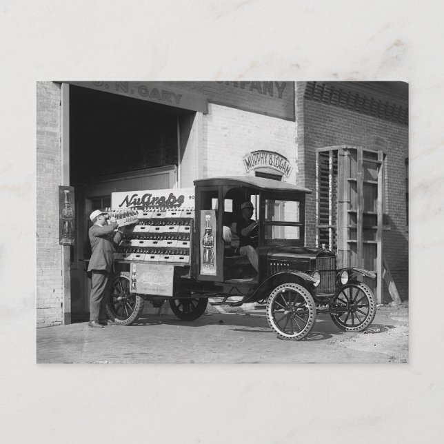 Soda Pop Delivery Lastbil, 1924 Vykort (Framsida)