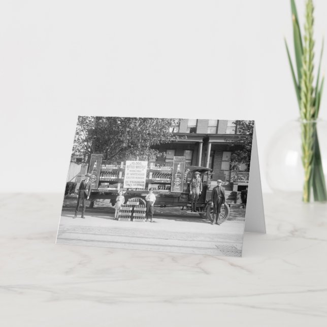 Soda Pop Delivery Lastbil, tidigt 1920-talet Kort (Framsida)