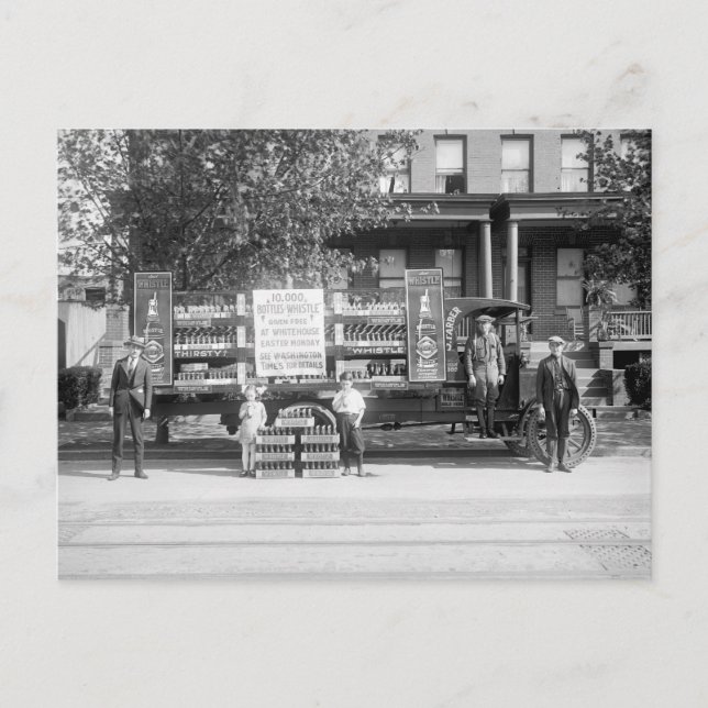 Soda Pop Delivery Lastbil, tidigt 1920-talet Vykort (Framsida)