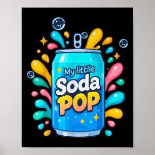 Soda Pop Tecknad Stänk Cute Retro Beverage Joke Poster