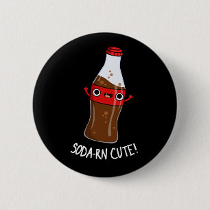 Soda-rn Cute Funny Soda Pun Mörk BG Knapp