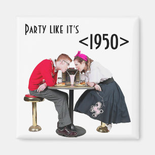 Soda Shop Couple 1950-talet Magnet