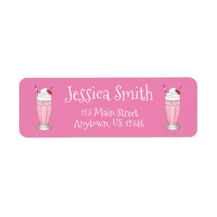 Soda Shoppe Strawberry Ice Cream Milkshake Shake Returadress Etikett