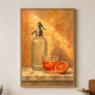Soda Siphon och Bitter Orange Akvarellaffisch Poster
