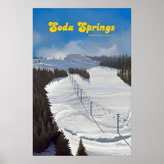 Soda Springs California Skidort Resemålning Poster (Framsidan)