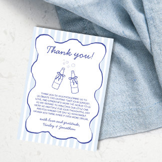 Soda Theme Blue Hand Drawn Baby Shower Tack Kort