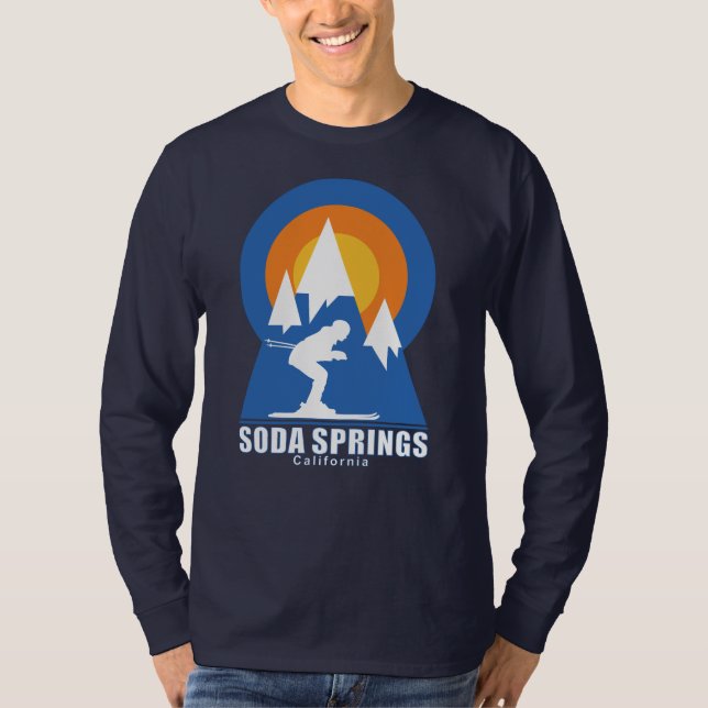 Soda Vår Ski Sunset Retro T-Shirt (Framsida)