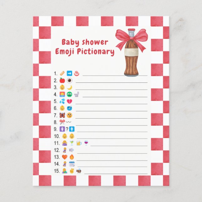 Sodababy shower-emojipictionary spel (Framsida)