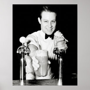 Sodabutik, 1936. Vintage foto Poster