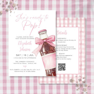 Sodaflaska Rosa Band Baby Shower Allt-i-ett Inbjudningar