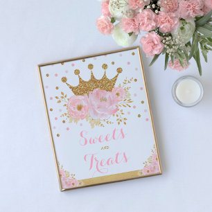 Söder och trettar Princess Flicka Birthday Sign Poster