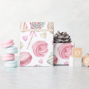Söder Rosa Watercolor Mönster Presentpapper