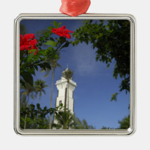 Söderhavet, Franska Polynesien,Tahiti. Hibiskus 3 Julgransprydnad Metall
