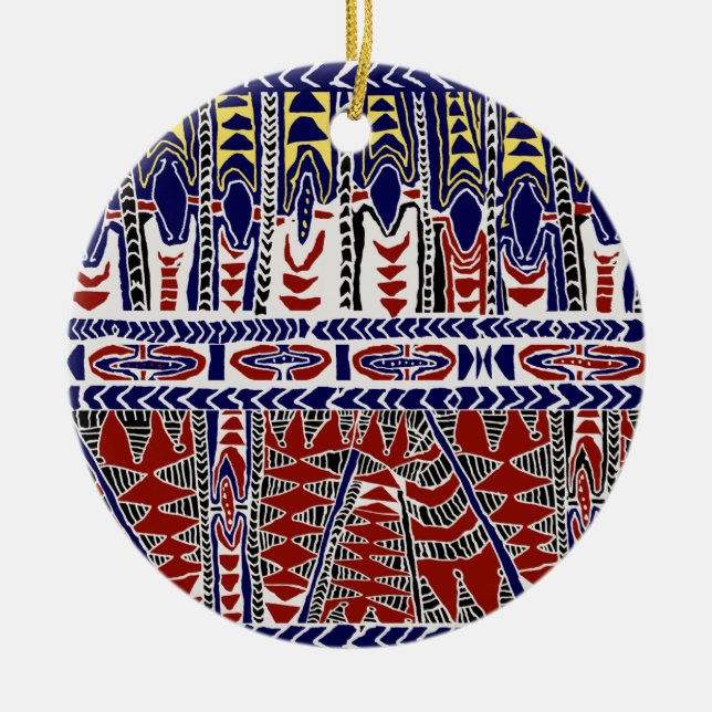 Söderhavet Samoa Batik Julgransprydnad Keramik (Framsidan)