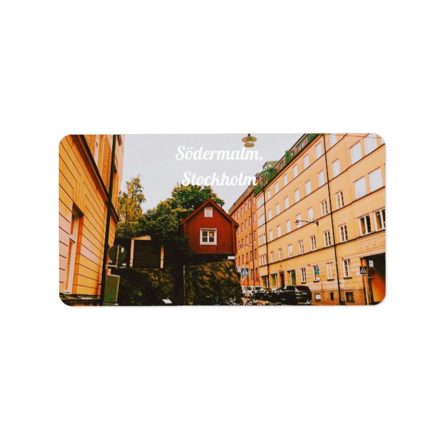 Södermalm, Stockholm, Sverige Adressetikett (Framsidan)