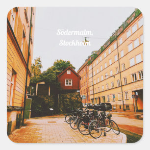 Södermalm, Stockholm, Sverige Fyrkantigt Klistermärke