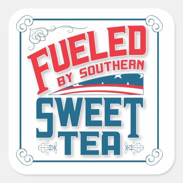 Södersvett Tea Square Stickers Fyrkantigt Klistermärke (Framsida)
