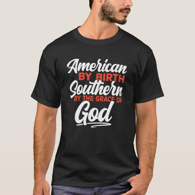 Söderut av Guds amerikanska Southerner H. T Shirt (Framsida)