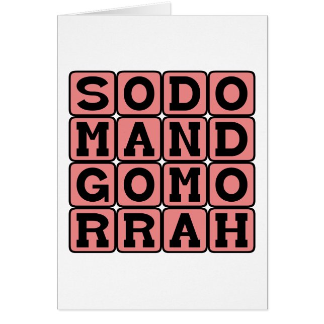 Sodom och Gomorra, Original Synd Städer Hälsningskort (Framsidan)