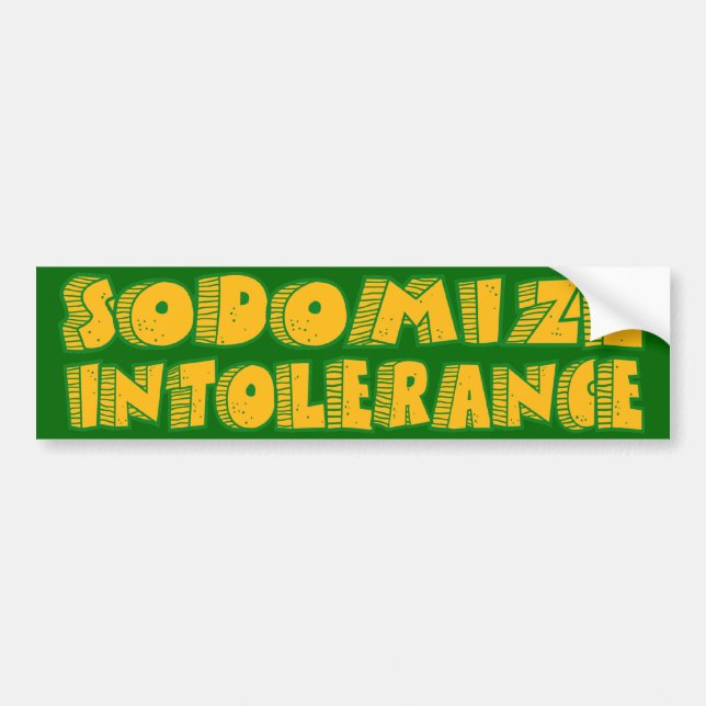 Sodomize intolerans bildekal (Framsidan)