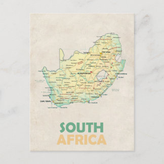 Södra Afrika karta vykort