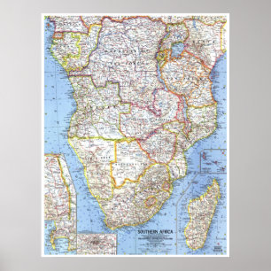 " Södra Afrikan: 1962 karta ... Poster