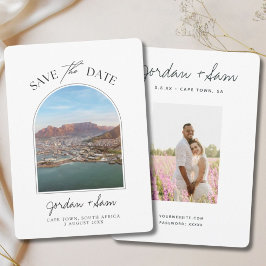 Södra Afrikan Bröllop Kapstaden Spara datumfoto Inbjudningar