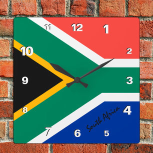 Södra Afrikan Clock, patriotiskt hem, afrikansk Fl Fyrkantig Klocka